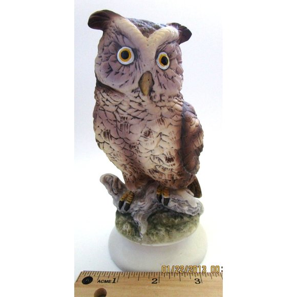 Lefton China Hand Painted Porcelain Bisque Owl Figurine  KW866 - Japan Excl. Tag - Picture 7 of 9